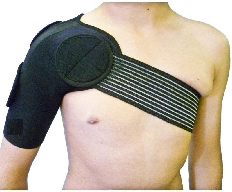 TIMA Stay FIT AND FINE Neoprene Shoulder Support (Free Size, Black) Shoulder Support  (Black)