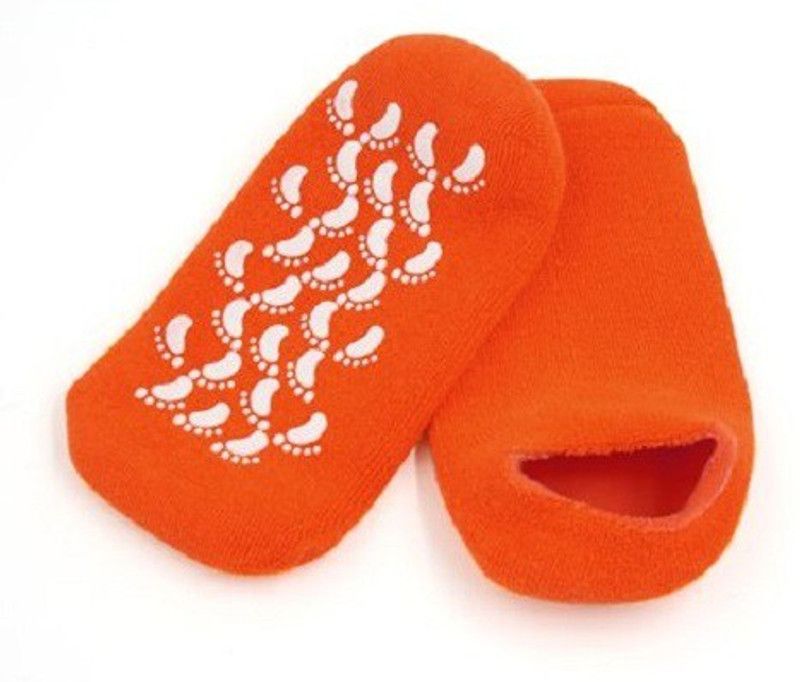 jeni Spa Moisturizing Gel Socks Heel Support  (Orange)