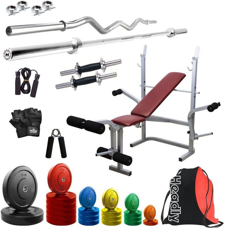 Headly 82 kg Premium CP-HR-82KGCOMBO8 Coloured Home Gym Combo