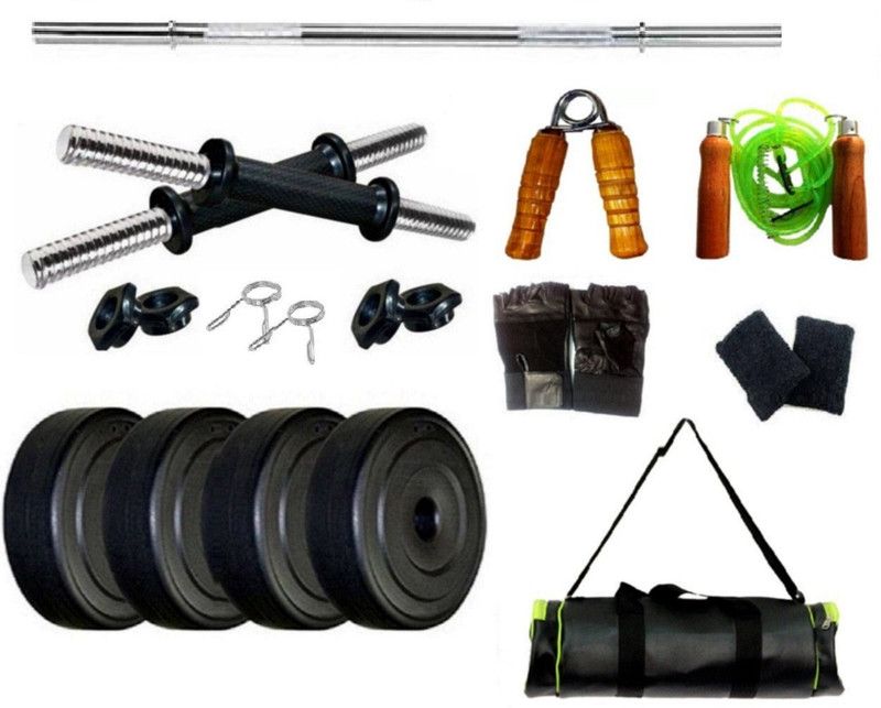 VENOM 14 kg Home Gym Set with Straight Rod & 5 Accessories Home Gym Combo