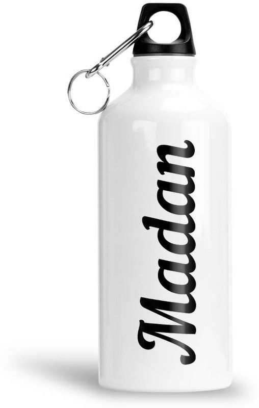 Furnish Fantasy Aluminium Sipper Bottle - Best Gift for Happy Birthday, Return Gift, Name - Madan 600 ml Sipper  (Pack of 1, White, Aluminium)