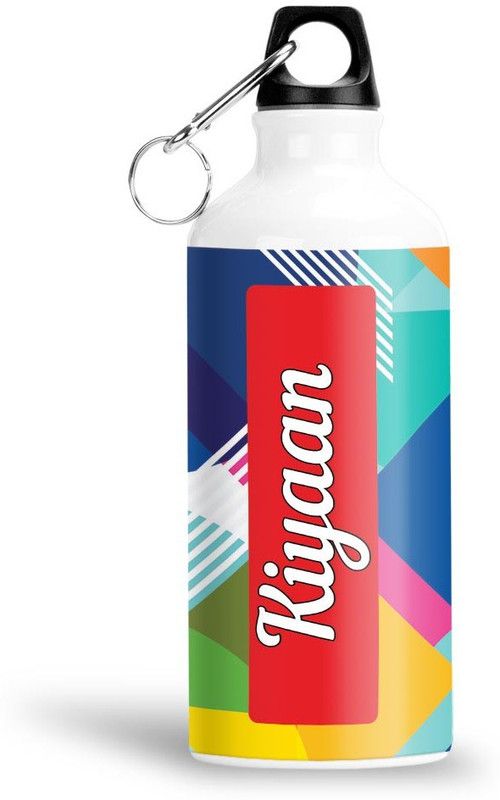 Furnish Fantasy Geometrical Print Aluminium 750ml Water Bottle - Best Birthday Gift - Kiyaan 750 ml Sipper  (Pack of 1, Multicolor, Aluminium)