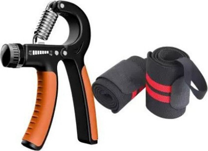 Trendzo Sports Fitness combo of Adjustable Hand Grip& Wrist Band Gym& Fitness(Pack of 2) Hand Grip/Fitness Grip