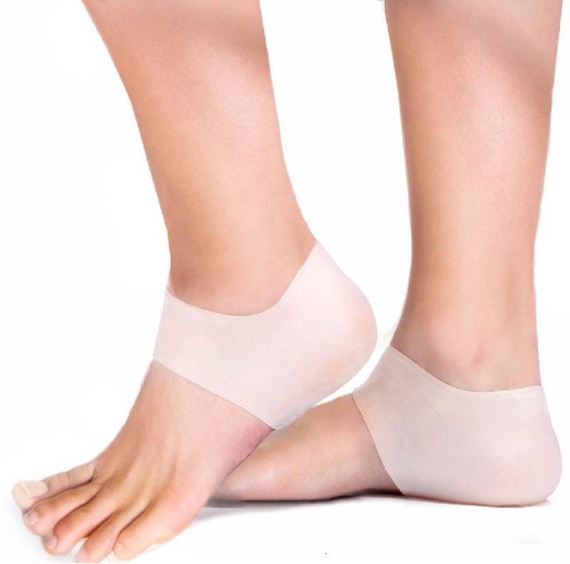 DJ FINDER Gel Heel Socks for Heel Pain Relief, Dry Hard Cracked Heel Support Gel Heel Socks Heel Support  (Orange)