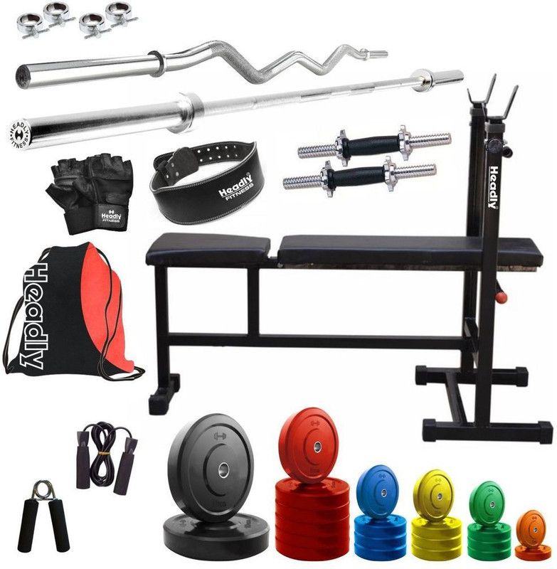 Headly 82 kg Premium CP-HR-82KGCOMBO6 Coloured Home Gym Combo