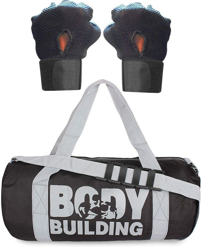One28 gym duffle Bag & gym wristed supported Gloves ll Gym & Fitness Kit Fitness Accessory Kit Kit