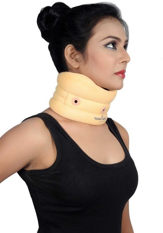 HULARA Soft Cervical Collar Neck Support Ajustable Neck Pain Relief Band-S Neck Support  (Beige)