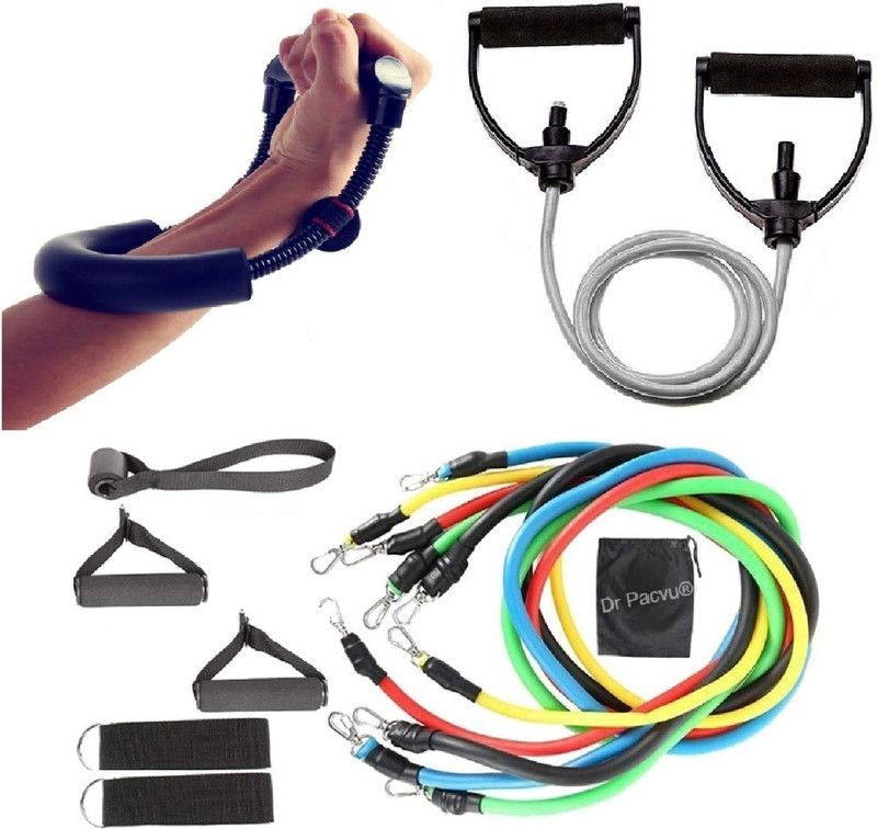 Dr Pacvu Set3|Toning Tube,Wrist Excerciser for Increase forearm Strength and 8 Shape Tube Gym & Fitness Kit