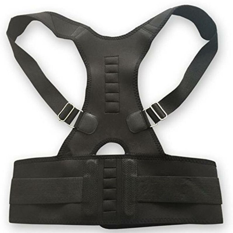 TrendShop 116 shooulder support belt women men adjustable posture corrector Back & Abdomen Back & Abdomen Support  (Black)