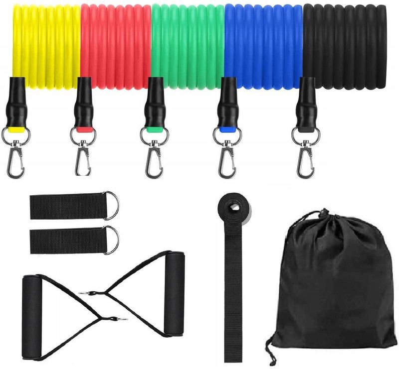 FEGSY 5 in 1 Resistance Bands Toning Tube for Exercise, and Workout Resistance Tube  (Multicolor)