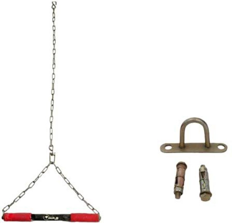 MR.B SPORTS Hanging Rod Chin ups and Pull Ups Exercise with Heavy Duty Chain Pull-up Bar
