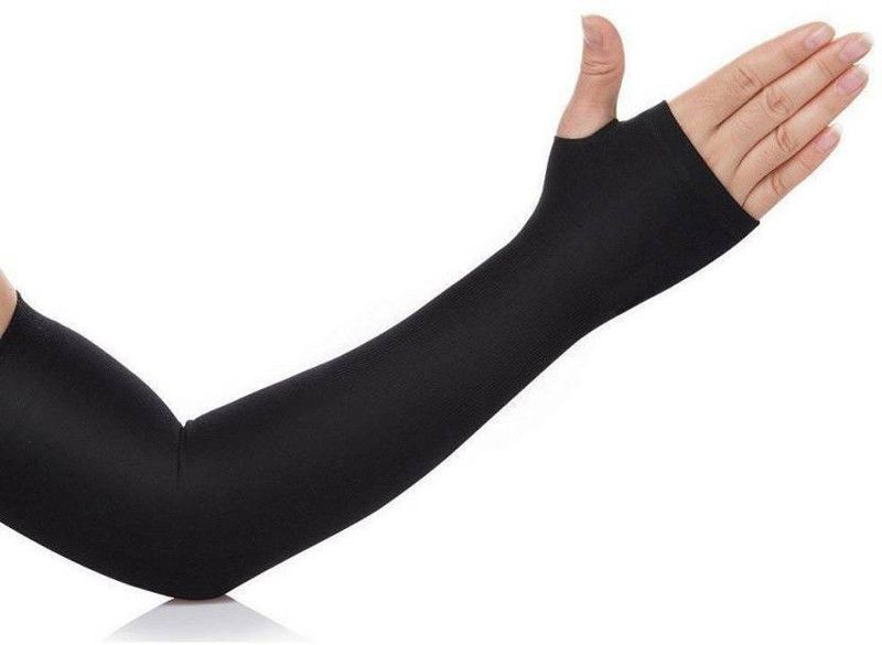 H D Enterprise Cotton Arm Sleeve For Men & Women Wrist Support  (Black)