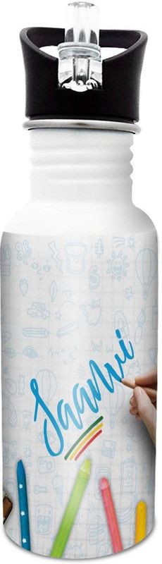 HOT MUGGS Saanvi-Crayons 600 ml Sipper  (Pack of 1, Multicolor, Steel)