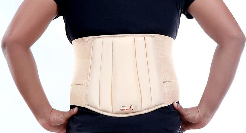 Win-tex Orthoband Lumber Sacral Foam Back Support Belt compression, Light Weight Double Support Lumbar Support  (Beige)