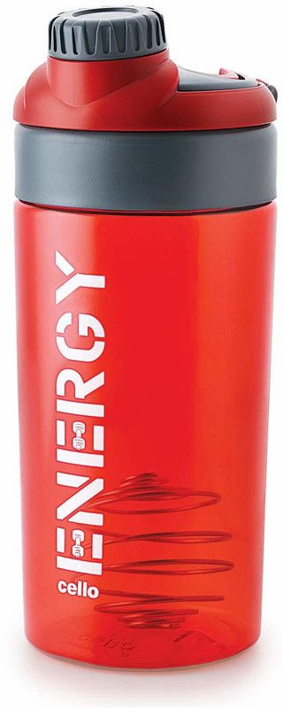 KRISHNA SPORTS Cello Plastic Protein Shake Bottle, Red 700 ml Shaker  (Pack of 1, Red, Plastic)