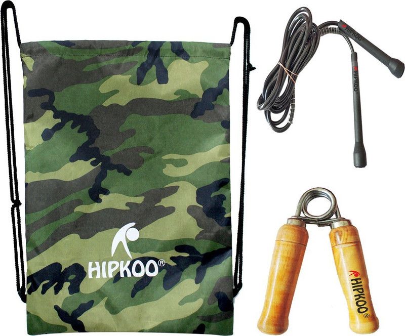Hipkoo Sports Gym Fitness Combo (Gym Drawstring Bag, Hand Grip And Skipping Rope) Fitness Accessory Kit Kit
