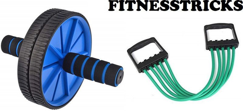 Fitnesstricks Fitness Combo Of Ab Wheel With Chest Expander Fitness Accessory Kit Kit