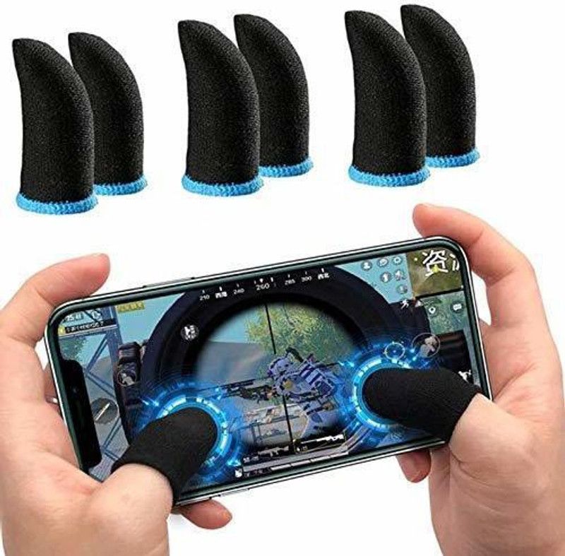 Backet sleevesGaming Sweat-proof Touch Screen Thumbs For PUBG (Pair of 3) Finger Sleeve Finger Sleeve  (Pack of 6)