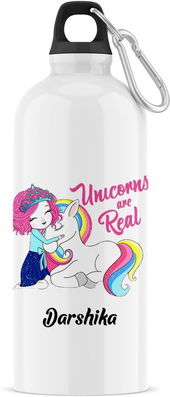 ARTBUG Unicorn Sipper/Water Bottle - Best Birthday Gift for Kids, Name - Darshika 600 ml Sipper  (Pack of 1, White, Aluminium)