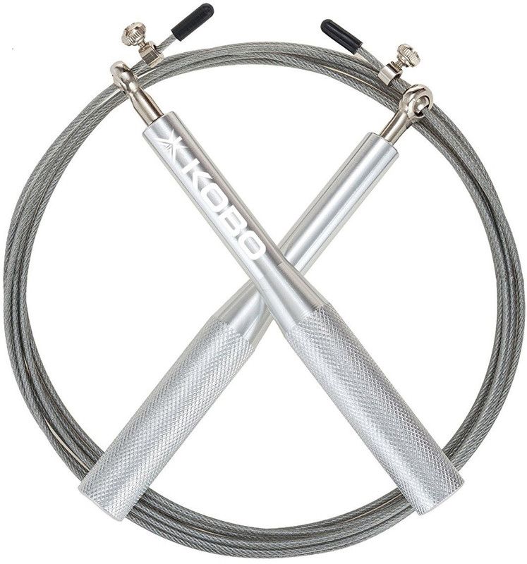 KOBO JR-6 Ball Bearing Skipping Rope  (Silver, Length: 305 cm)