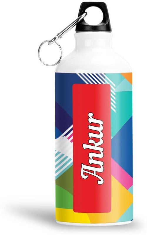 Furnish Fantasy Geometrical Print Aluminium 750ml Water Bottle - Best Birthday Gift - Ankur 750 ml Sipper  (Pack of 1, Multicolor, Aluminium)