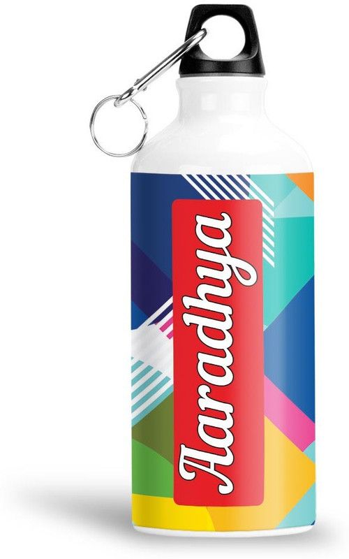 Furnish Fantasy Geometrical Print Aluminium 750ml Water Bottle - Best Birthday Gift - Aaradhya 750 ml Sipper  (Pack of 1, Multicolor, Aluminium)