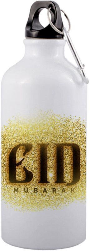 COLOR YARD best golden glitter eid mubarak design design on 600 ml Sipper  (Pack of 1, Multicolor, Aluminium)
