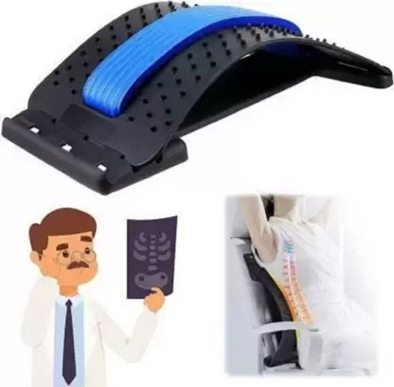 ALORNIKA Back Massager Lumbar Support Stretcher Spinal Pain Relieve Back &Abdomen back Back Support  (Black)