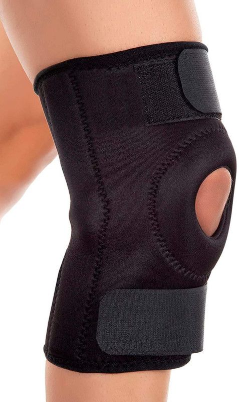 Medtrix Functional Knee Support Joint Protection Open Patella Hinge Knee Brace Knee Support  (Black)