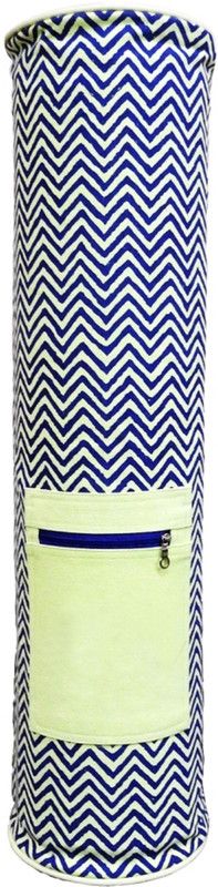 Kanyoga 100% Cotton Chevron Printed Yoga Mat Bag (69cm x 29cm x 18cm) Yoga Blocks  (Blue Pack of 1)