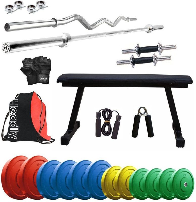 Headly 35 kg Premium CP-HR-35KGCOMBO7 Coloured Home Gym Combo