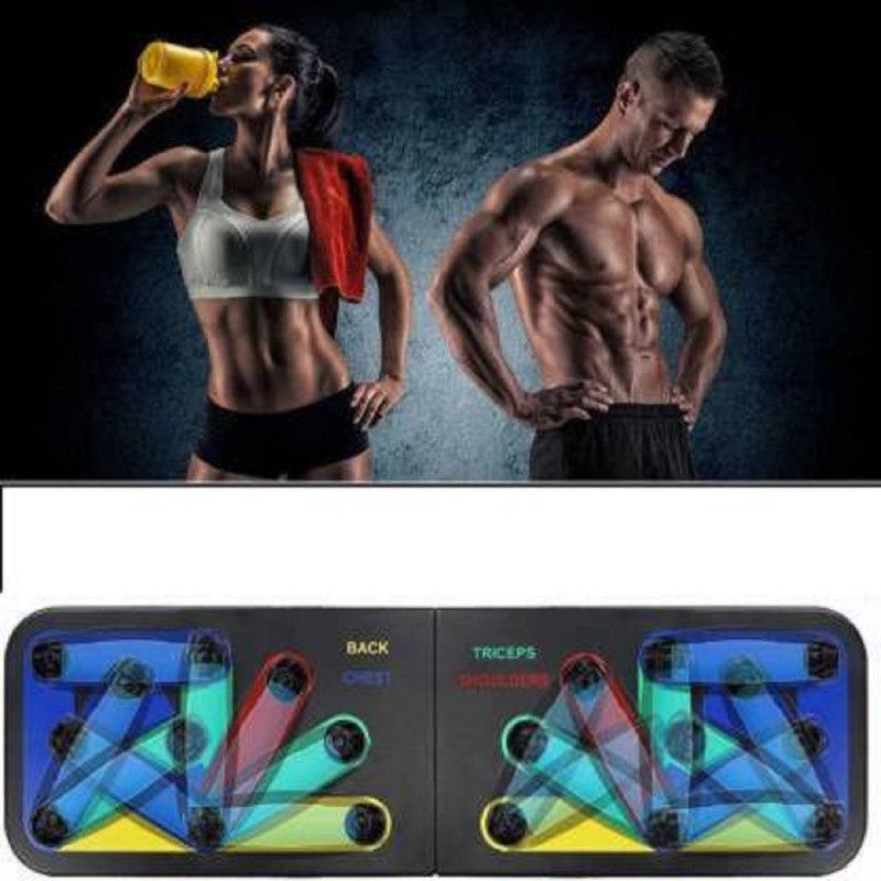 ALORNIS Push-Up Board, 9 in 1 Body Building Push Up Rack Board Push-Up Support Male Push-up Bar  (Multicolor)