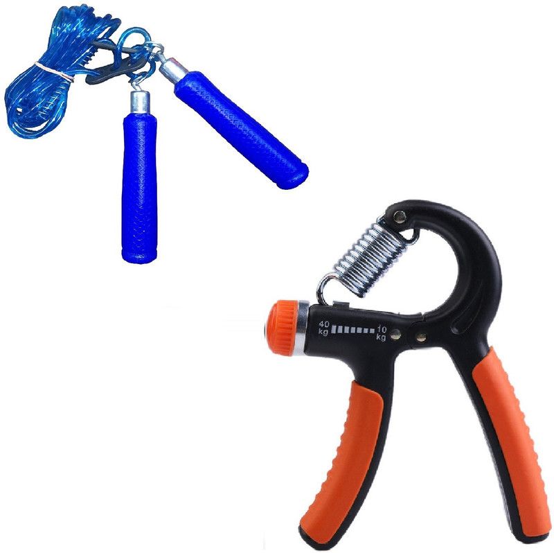 Dr Pacvu Pack of 2 |Hand Gripper with Plastic Handle Jump Skipping Rope|Fitness Equipment Fitness Accessory Kit Kit