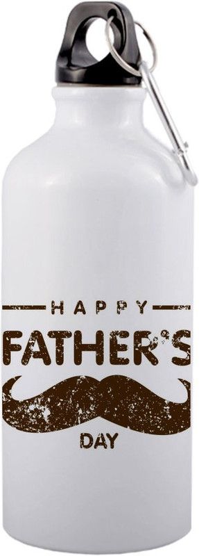 COLOR YARD best happy fathers day design on white 600 ml Sipper  (Pack of 1, White, Aluminium)