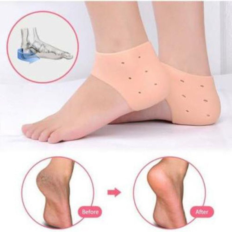 DOERSHAPPY short gel socks for cracked heel socks Heel Support  (Multicolor)