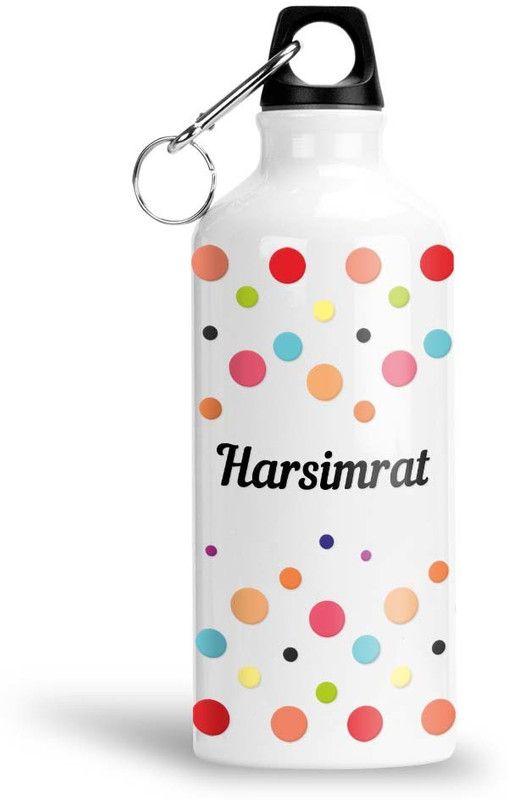 Furnish Fantasy Colorful Aluminium Water Bottle-Best Happy Birthday Gift, Return Gift, Harsimrat 750 ml Sipper  (Pack of 1, White, Aluminium)