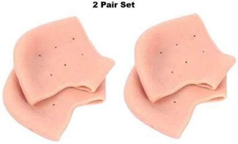 Deal Nut Silicone Anti Heel Crack Moisturizing Socks, Pain relief (2 Pair) Heel Support  (Orange)