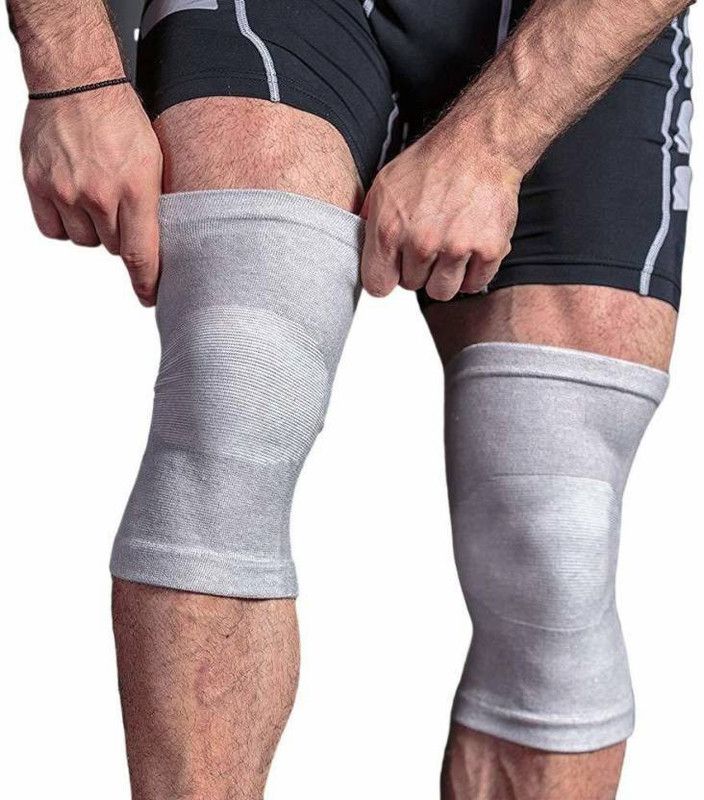 Leosportz (1 pair) Of Breathable knee Support knee Protector Knee Support  (Grey, White)
