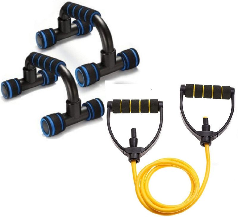 Dr Pacvu Pack 2|Toning Tube & Pushup Bar for Dips, Chest Exercise and Exercise Equipment Fitness Accessory Kit Kit
