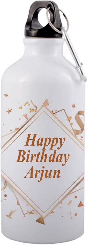 COLOR YARD best happy birthday Arjun design on white 600 ml Sipper  (Pack of 1, White, Aluminium)