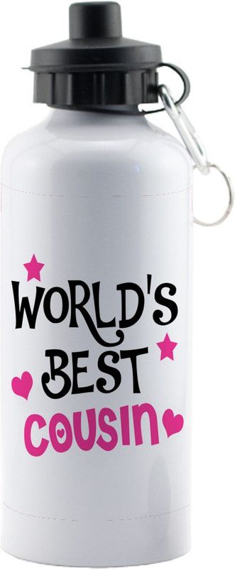 Festa by Festa World's Best Cousin raksha bandhan gifts Design Print 600 ml Sipper  (Pack of 1, White, Aluminium)