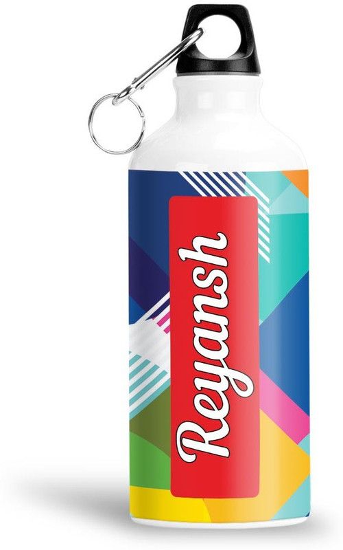 Furnish Fantasy Geometrical Print Aluminium 750ml Water Bottle - Best Birthday Gift - Reyansh 750 ml Sipper  (Pack of 1, Multicolor, Aluminium)
