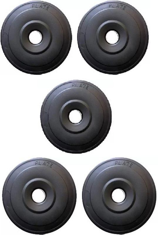 Monika Sports 2 kg of 5 pvc plates ( 2 kg x 5 = 10 kg ) for home & gym Black Weight Plate  (10 kg)