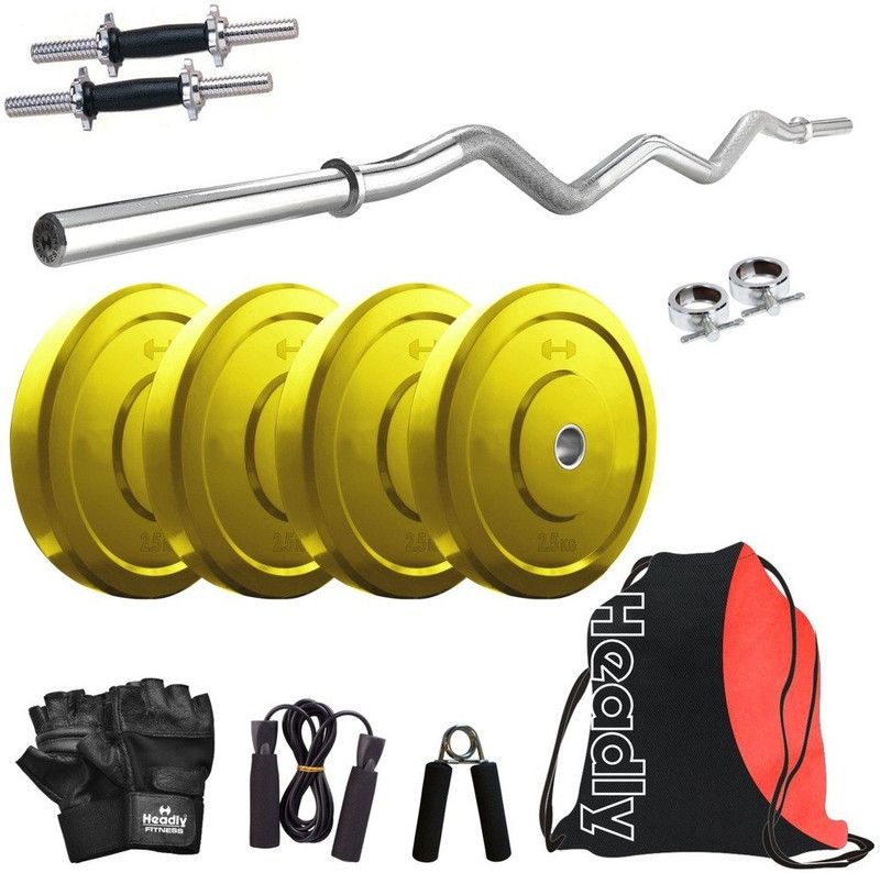 Headly 10 kg Premium CP-HR-10KGCOMBO3 Coloured Home Gym Combo