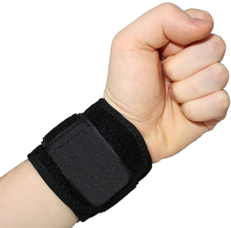 SPORTOFISTA Wrist Compression Support for Weightlifting, Crossfit, Tennis, Lifting Wrist Support  (Black)