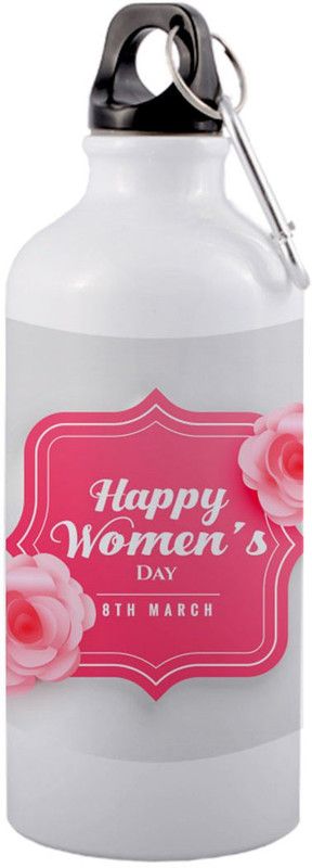 COLOR YARD best The future is female women's day quote on white sipper bottle 600 ml Sipper  (Pack of 1, White, Aluminium)