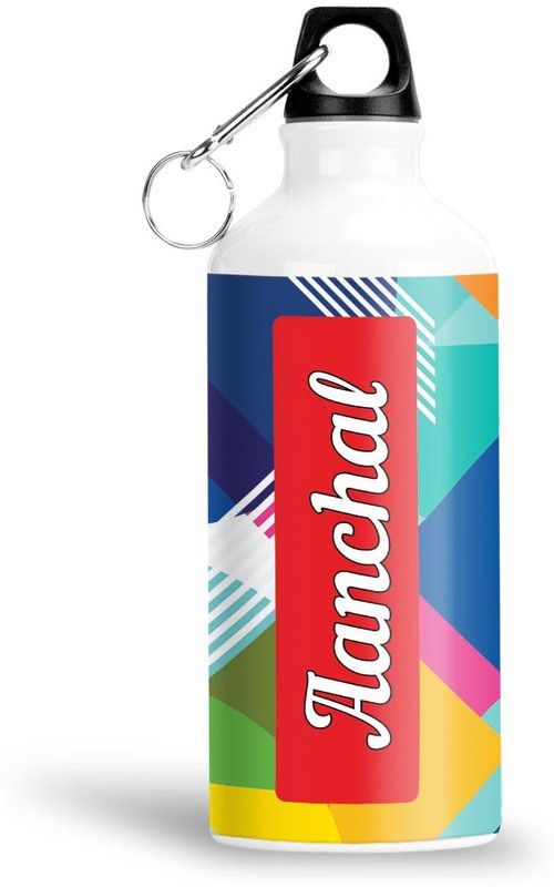 Furnish Fantasy Geometrical Print Aluminium 750ml Water Bottle - Best Birthday Gift - Aanchal 750 ml Sipper  (Pack of 1, Multicolor, Aluminium)