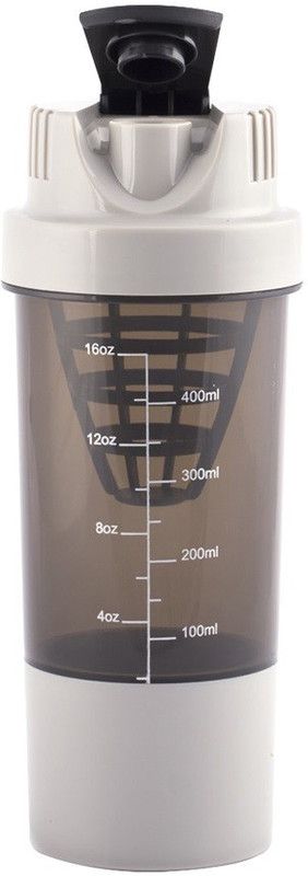 jazam SHAKE IT CYCLONE SHAKER (WITH SUPPLEMENT BASKET) 500 ml Shaker  (Pack of 1, Grey, Plastic)