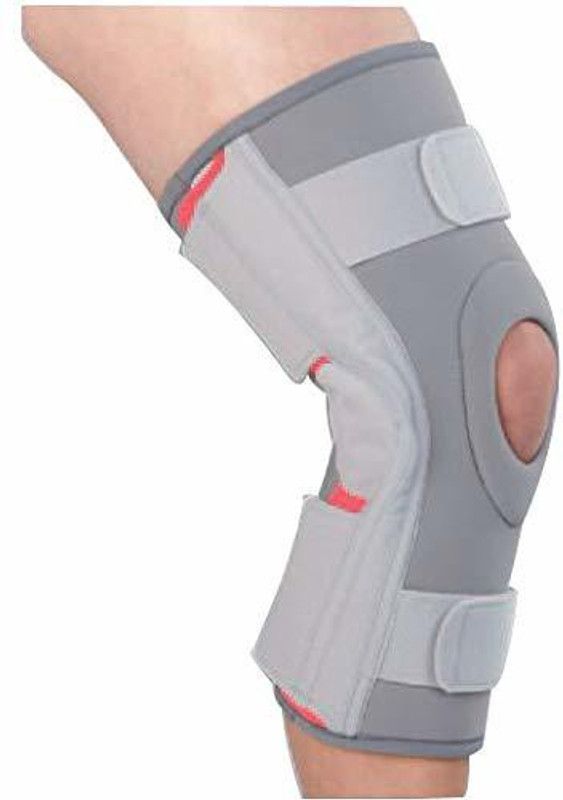 KUDIZE Functional Knee Support Joint Protection Open Patella Hinge Brace (XXXL) Knee Support  (Grey)