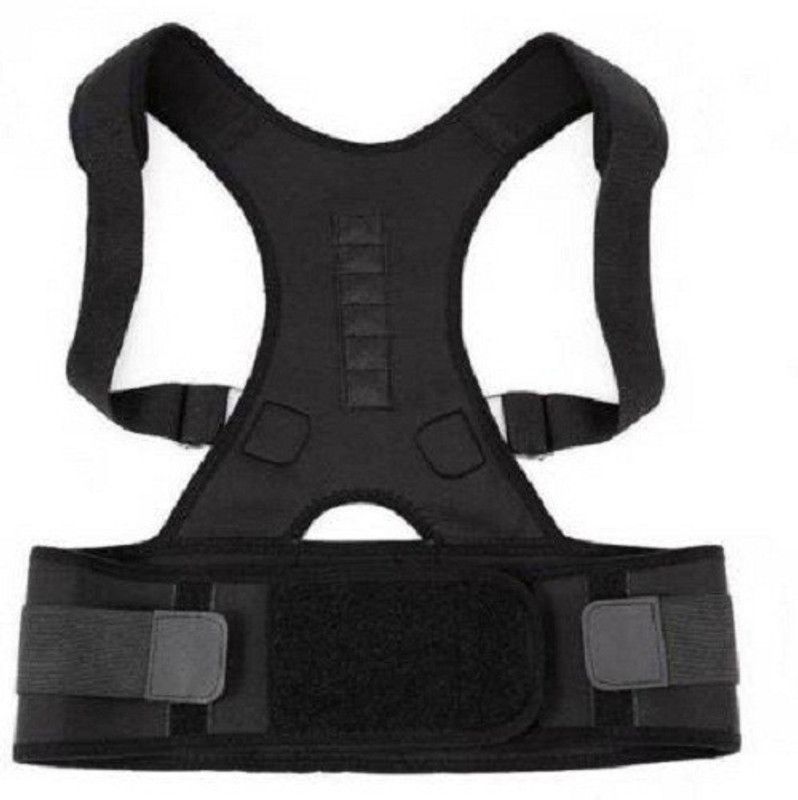 SPIRITUAL HOUSE Real Doctor Posture Belt 10 Magnets Lumbar Support for Posture Corrector Back & Abdomen Support  (Black)